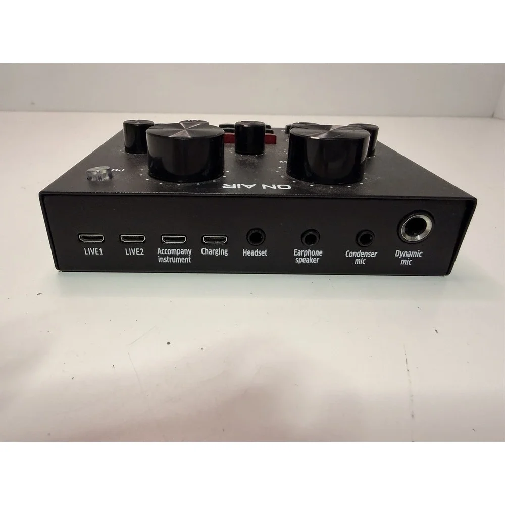 Live Sound Card Audio Interface for Streaming Podcast Karaoke w/ Power Adapter